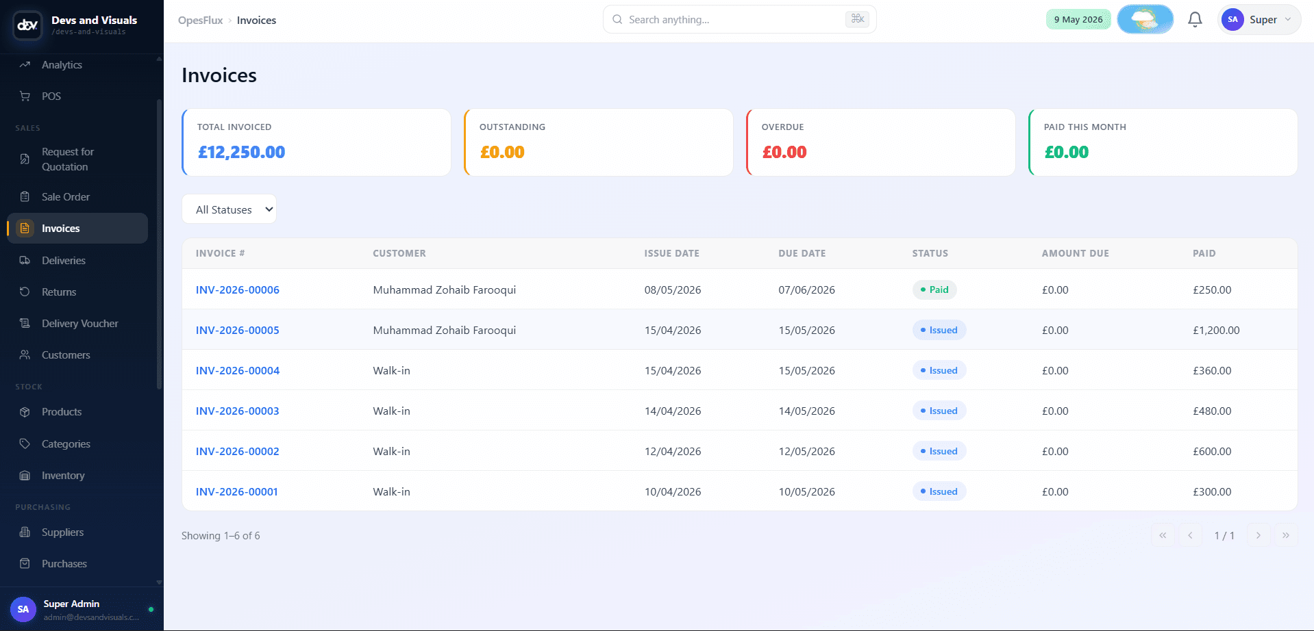 OpesFlux Invoicing and Finance